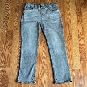 Cat & Jack Girls Light Grey/Blackish Slim Super Stretch Jeans Size 16 Snap Front